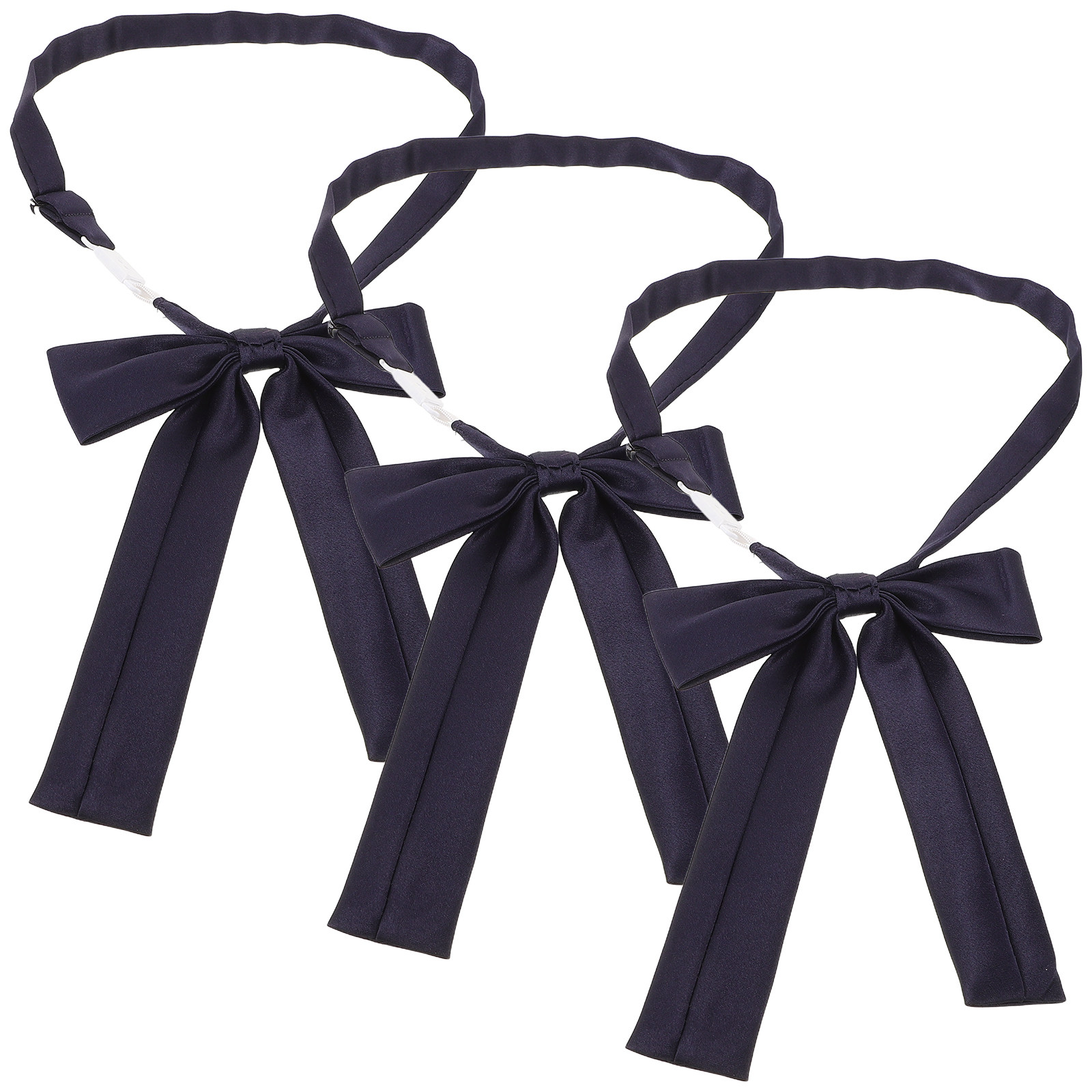 Bow Tie Pre Tied - 3Pcs Navy Bow Tie Set Women