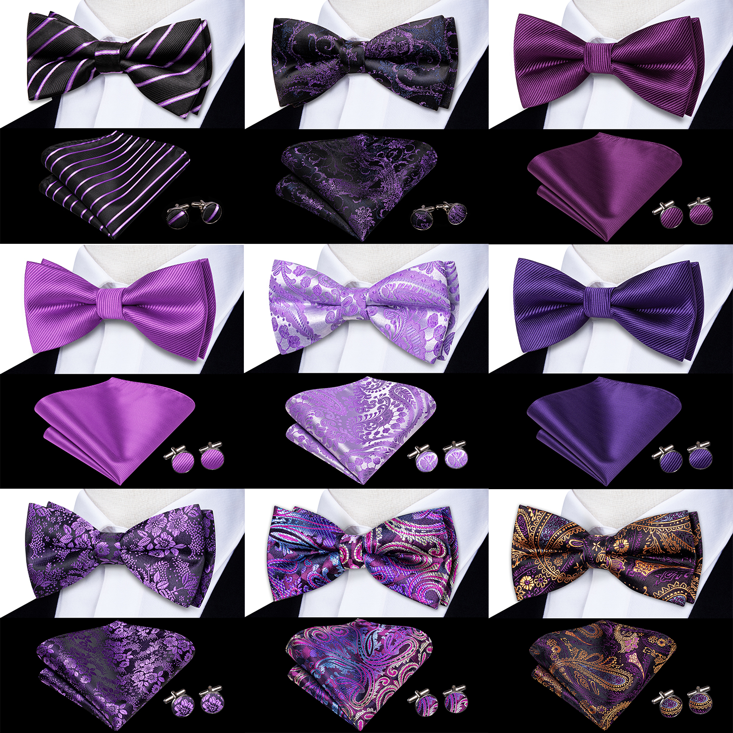 Purple Lilac Lavender Pansy Vi - Bow Tie Pre Tied incelemesi ve fiyatı