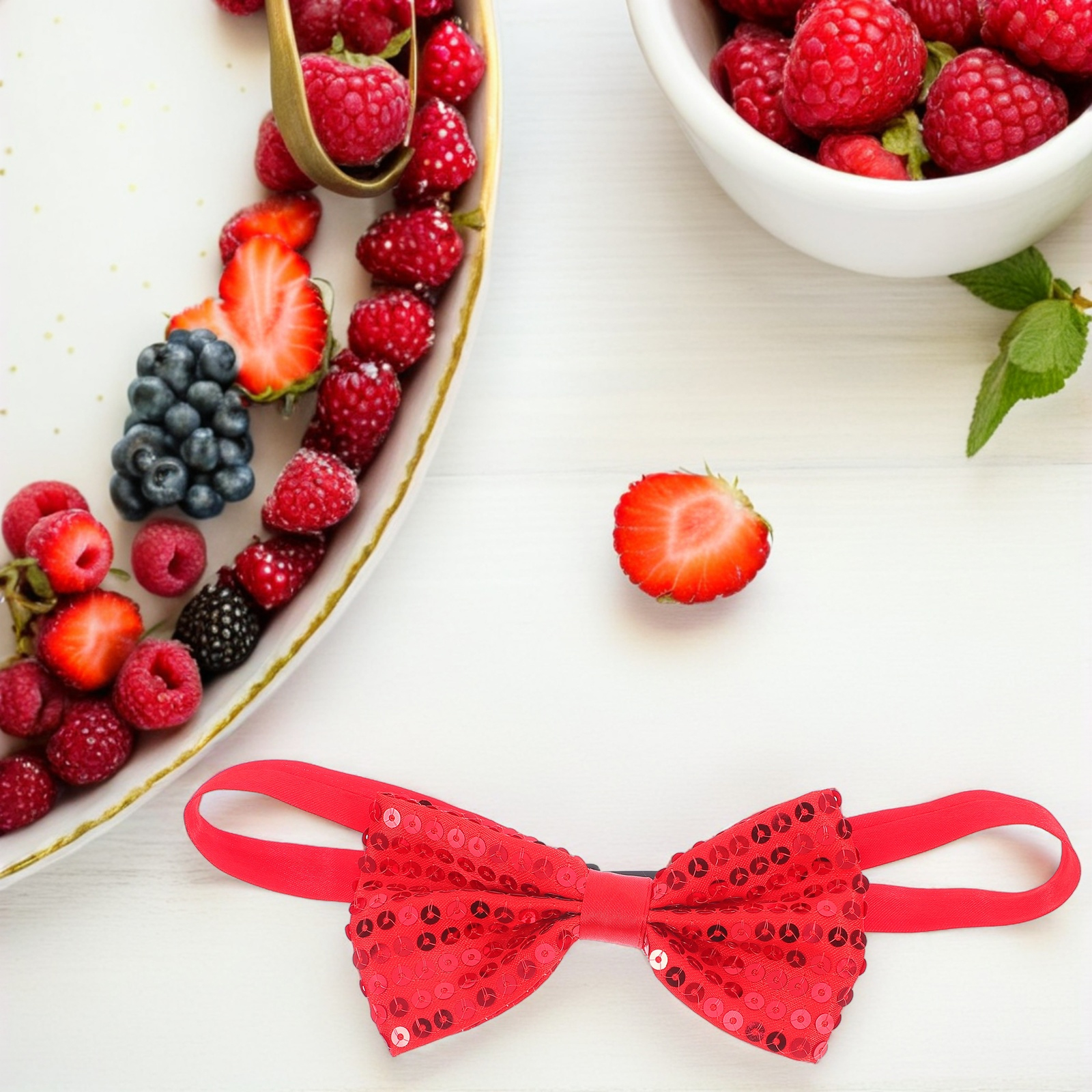 5Pcs Children Sparkly Sequin B - Bow Tie Pre Tied incelemesi ve fiyatı