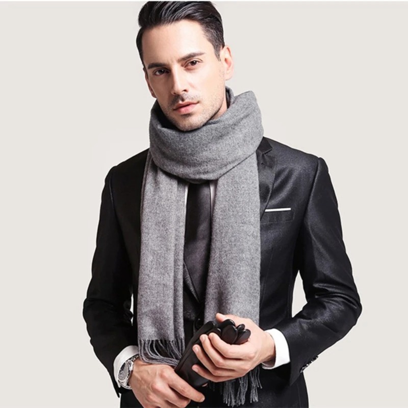 2025 Wool Scarves Winter Soft  - Muffler Men Wool incelemesi ve fiyatı