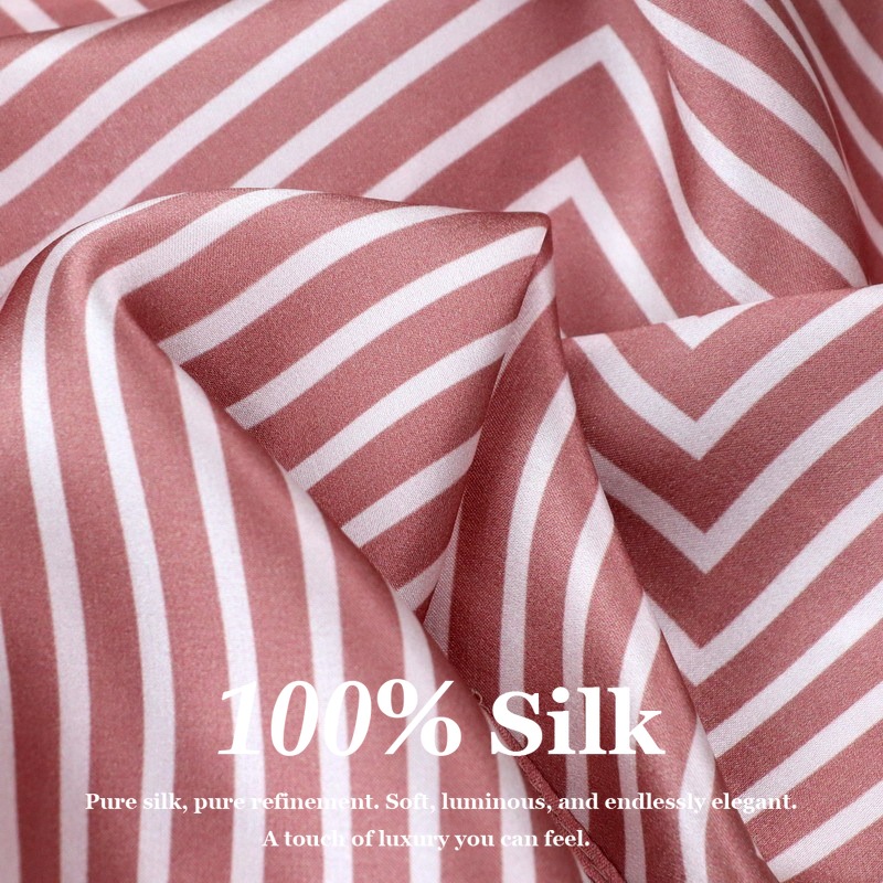 100% Pure Silk Scarf Women Hij - Silk Tie Striped incelemesi ve fiyatı