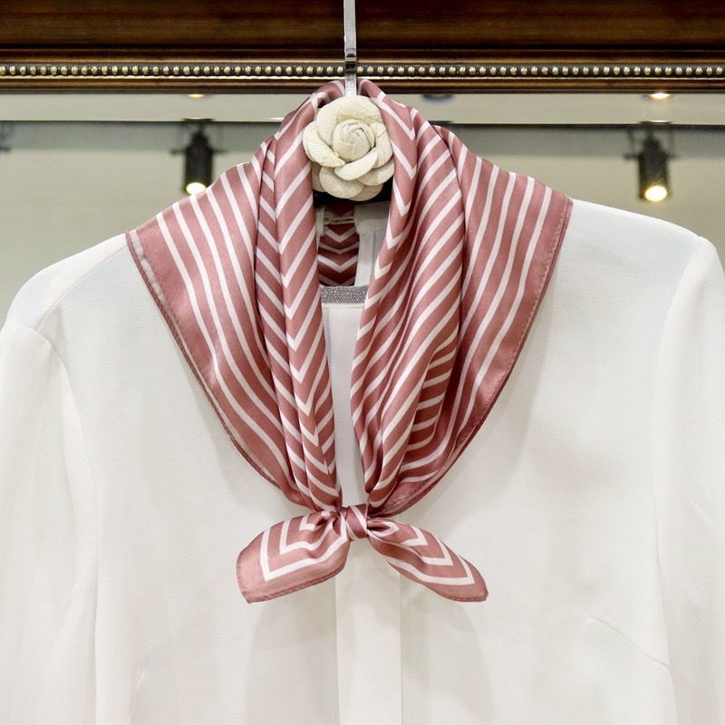 100% Pure Silk Scarf Women Hij - Silk Tie Striped incelemesi ve fiyatı