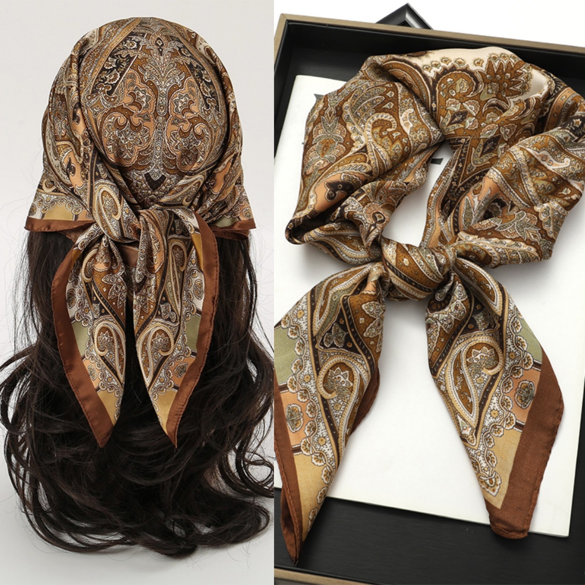 Bohemian Style Print Luxury Br - Silk Neck Scarf incelemesi ve fiyatı