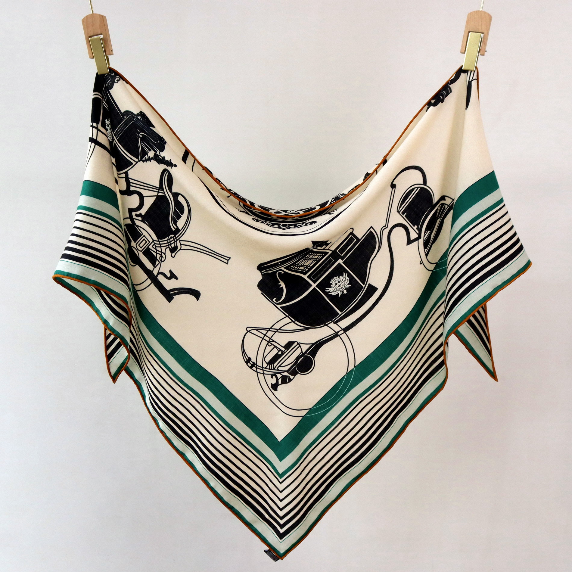 Vintage Equestrian Print Silk  - Pashmina Wrap Large incelemesi ve fiyatı