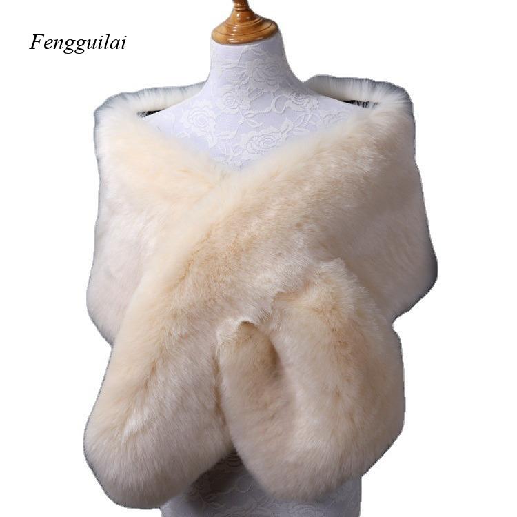 Women's White Faux Fur Shawl B - Stole Wedding Shawl incelemesi ve fiyatı