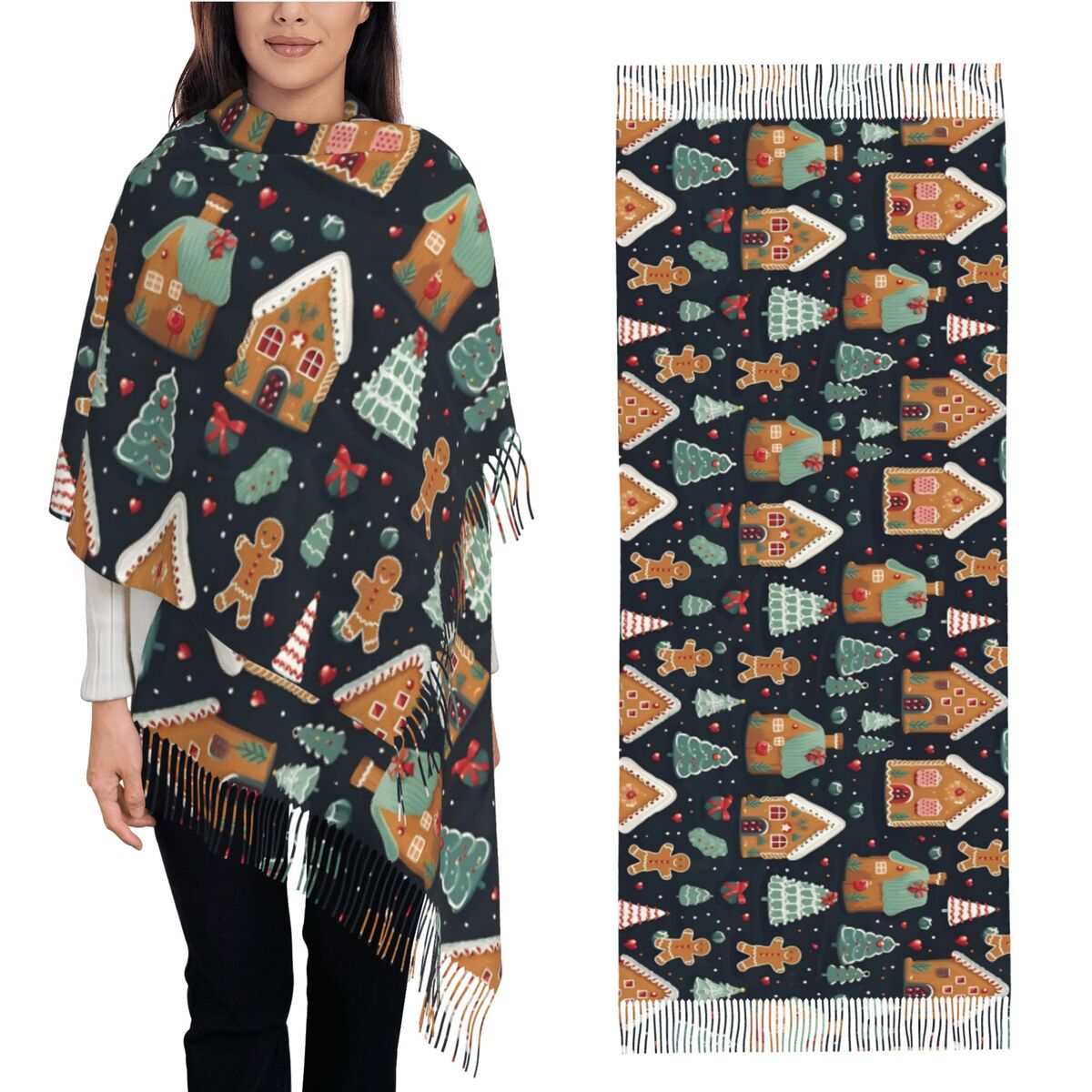 Christmas Delight- Whimsical G - Pashmina Wrap Large incelemesi ve fiyatı