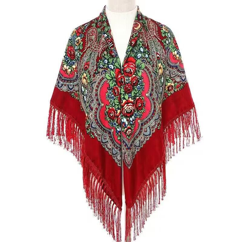 130*130cm Ethnic Printed Squar - Woven Scarf Blanket incelemesi ve fiyatı