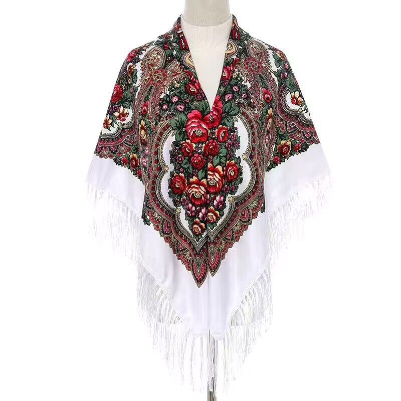 130*130cm Ethnic Printed Squar - Woven Scarf Blanket incelemesi ve fiyatı