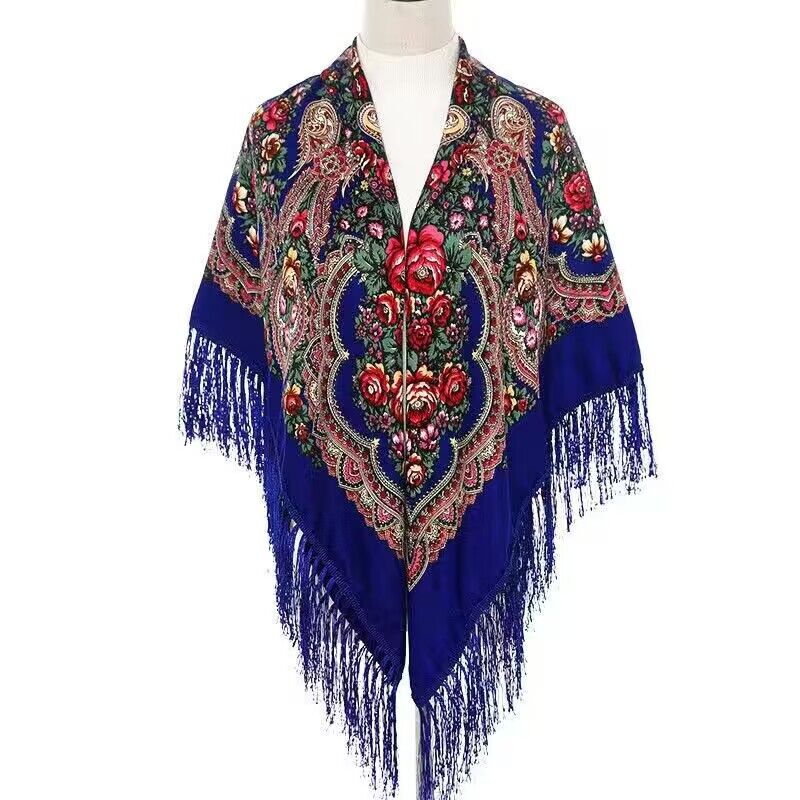 130*130cm Ethnic Printed Squar - Woven Scarf Blanket incelemesi ve fiyatı