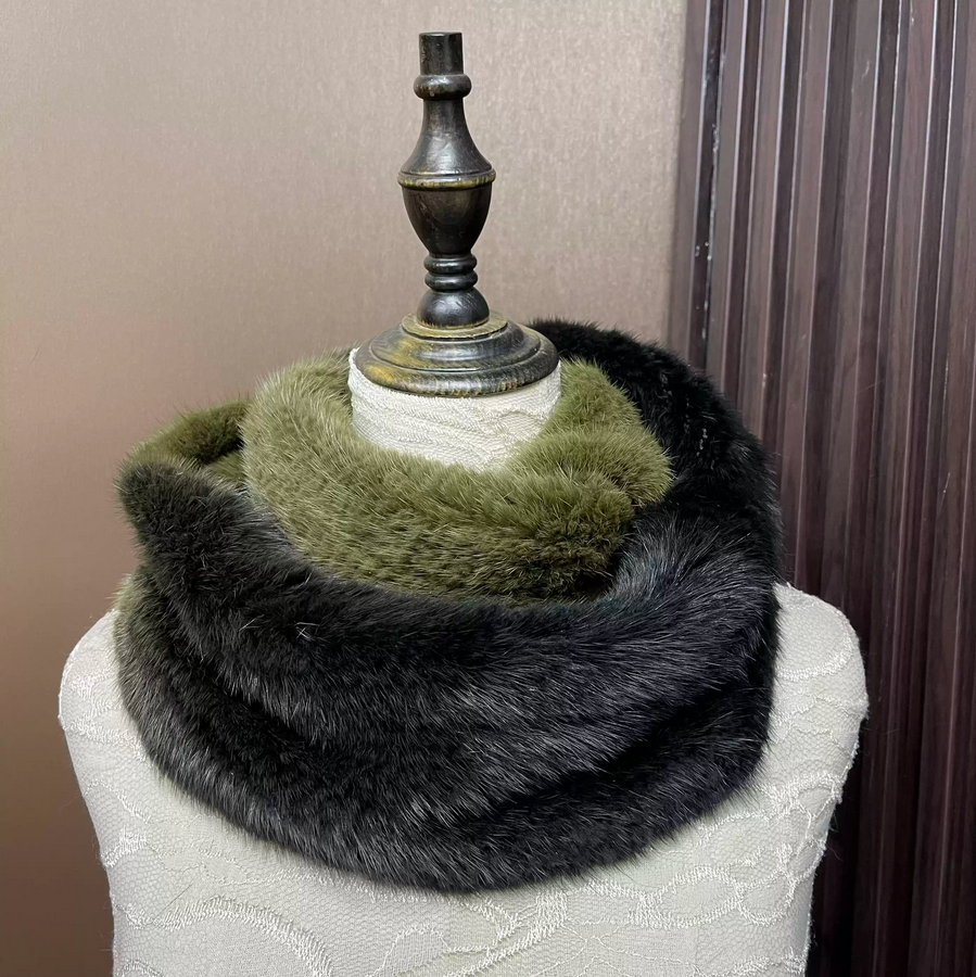 Ombre Color Genuine Mink Fur S - Infinity Scarf Knit incelemesi ve fiyatı