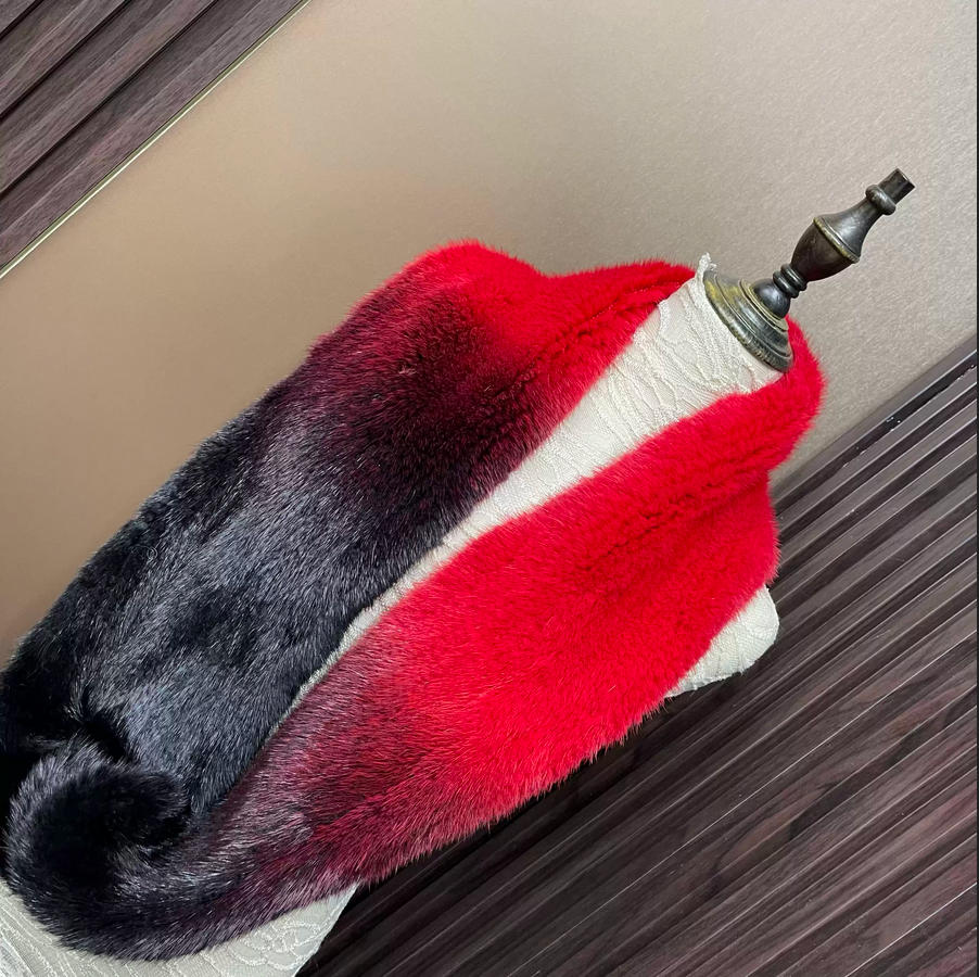 Ombre Color Genuine Mink Fur S - Infinity Scarf Knit incelemesi ve fiyatı