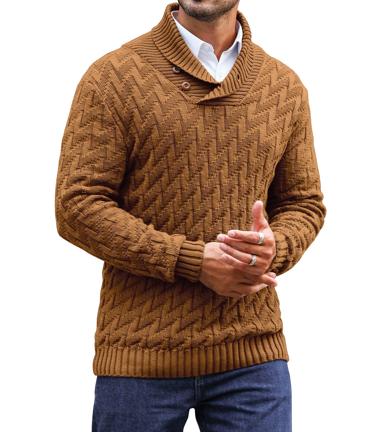 Men's Sweater Spring Shawl Col - Muffler Men Wool incelemesi ve fiyatı