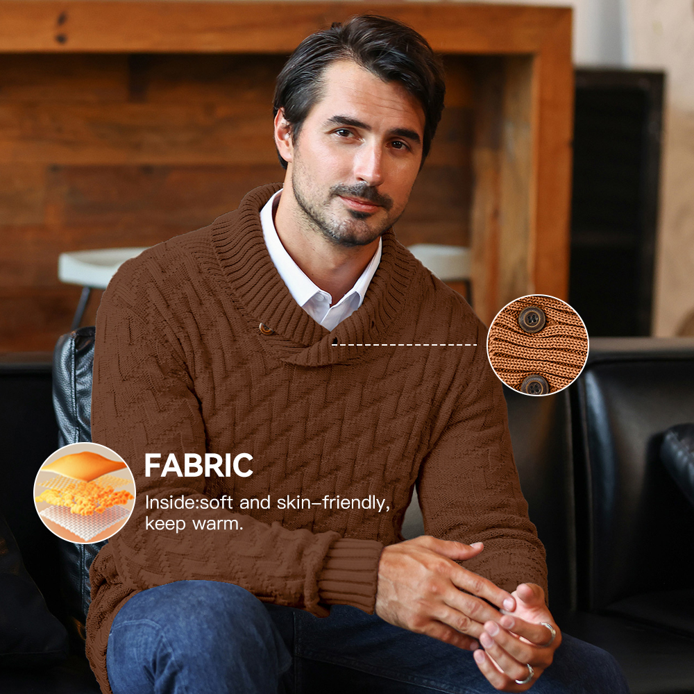 Men's Sweater Spring Shawl Col - Muffler Men Wool incelemesi ve fiyatı