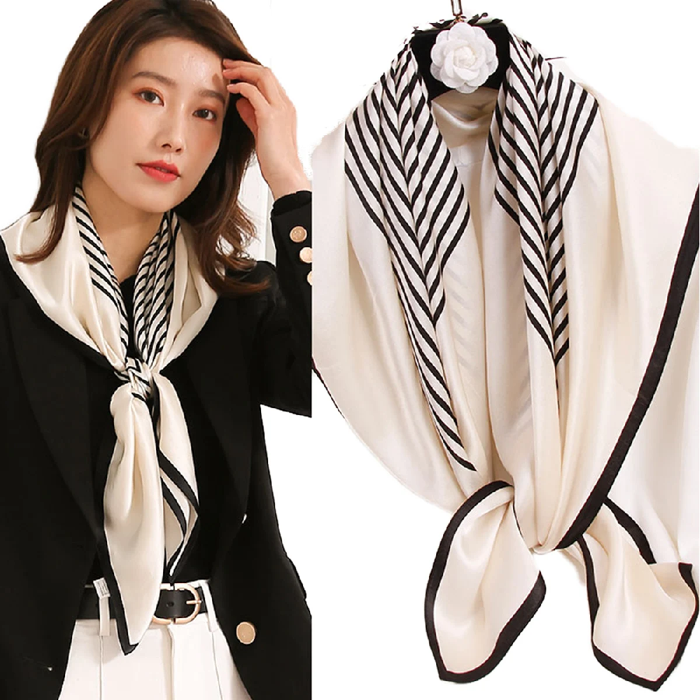 Vintage 100% Silk Scarf Women  - Silk Tie Striped incelemesi ve fiyatı