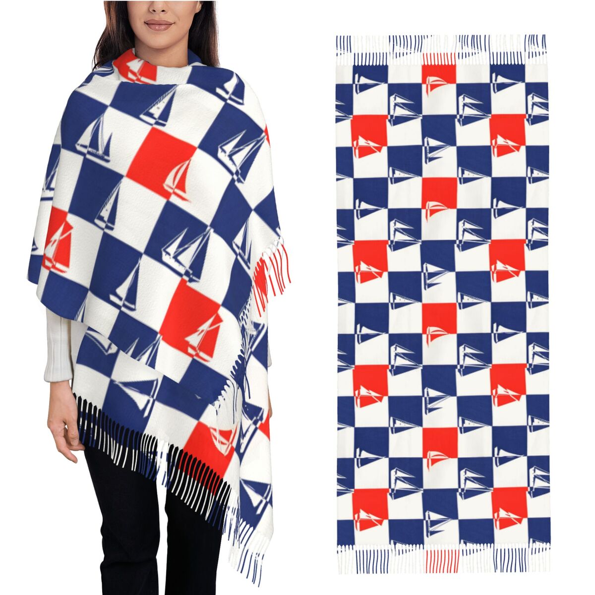 Sailing Ship Ocean Scarf Fall  - Pashmina Wrap Large incelemesi ve fiyatı