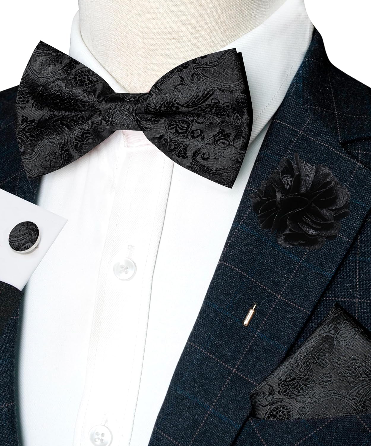 Paisley Pre-tied Bow Tie and P - Pocket Square Set incelemesi ve fiyatı