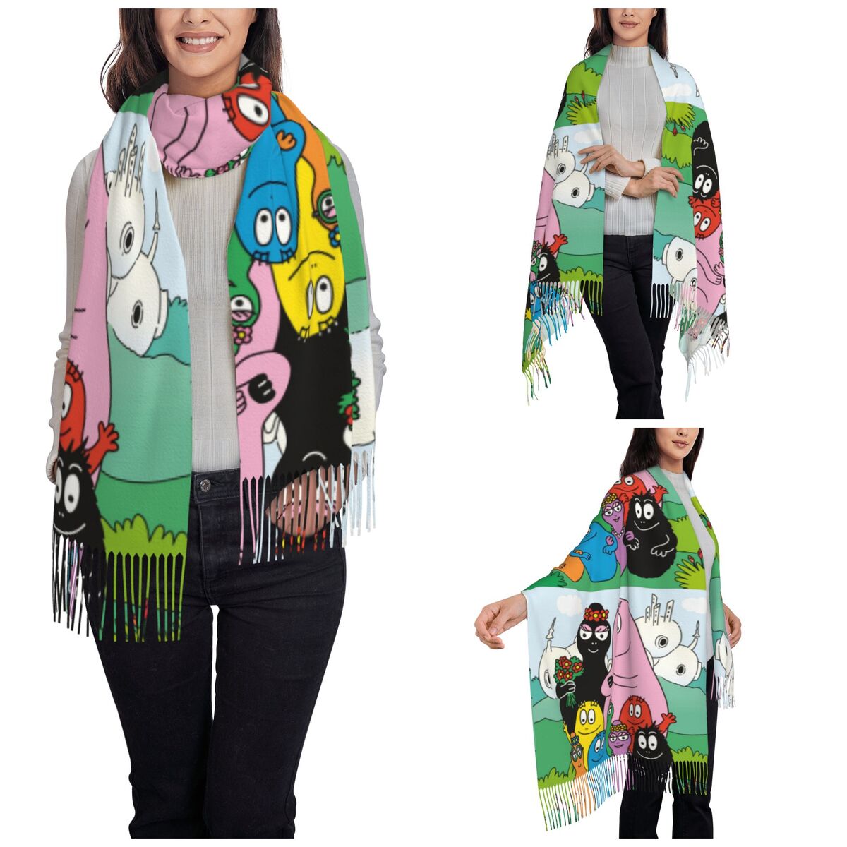 Les Barbapapa Family Shawls Wr - Pashmina Wrap Large incelemesi ve fiyatı