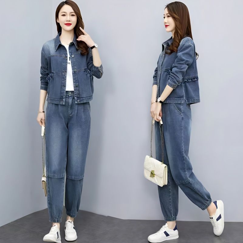 Women Denim Suits 2024 New Spr - Pocket Square Set incelemesi ve fiyatı