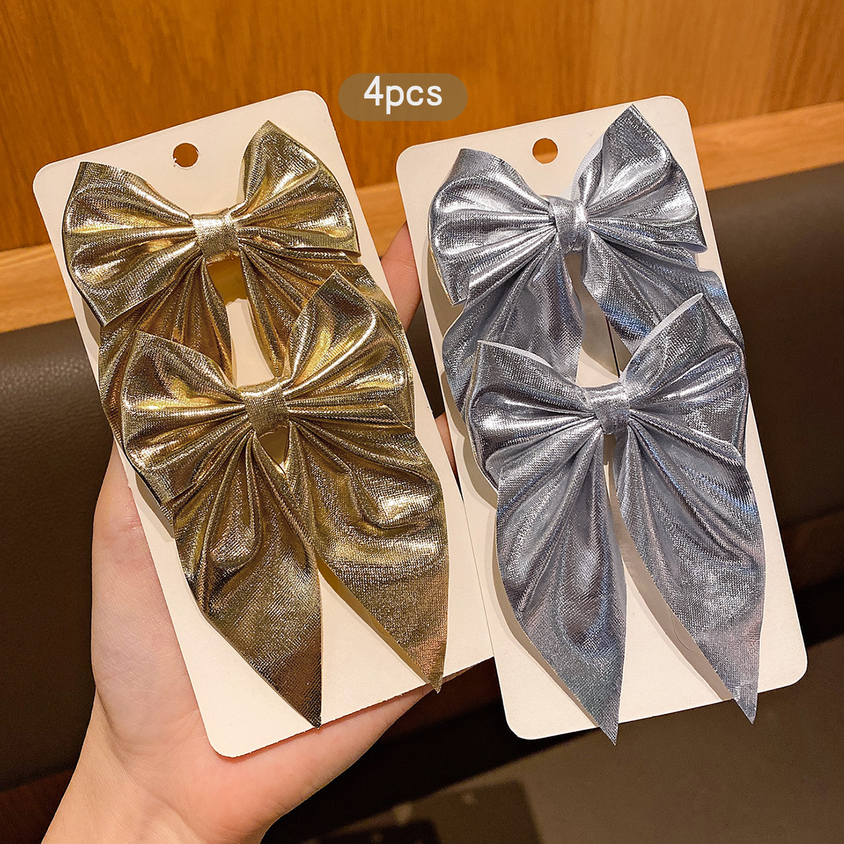 4 fashionable bow hair clips i - Tie Clip Silver incelemesi ve fiyatı