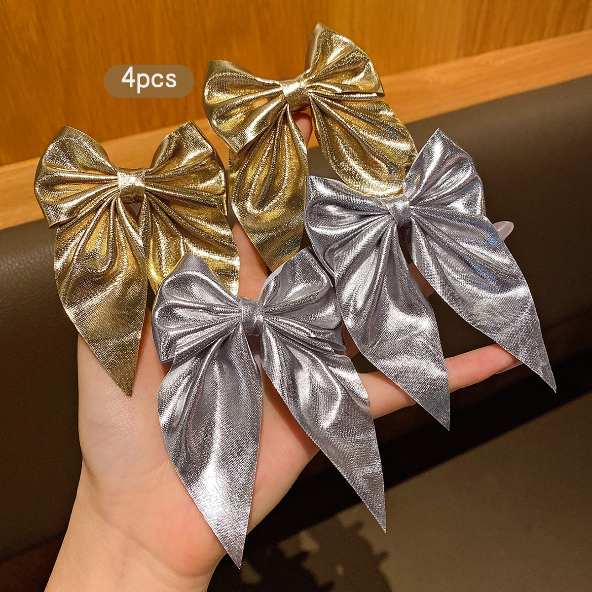 4 fashionable bow hair clips i - Tie Clip Silver incelemesi ve fiyatı