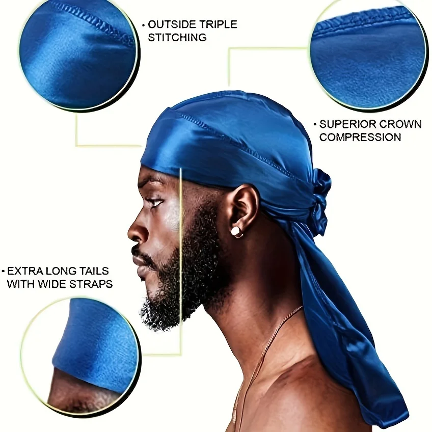 Men's Silk Durag Bonnet Bandan - Bandana Doo Rag incelemesi ve fiyatı