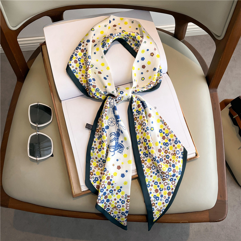 Fashion Print Long Silk Scarf  - Ascot Neck Scarf incelemesi ve fiyatı