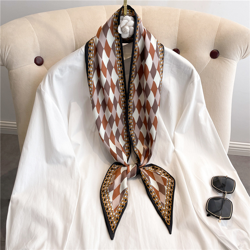 Fashion Print Long Silk Scarf  - Ascot Neck Scarf incelemesi ve fiyatı