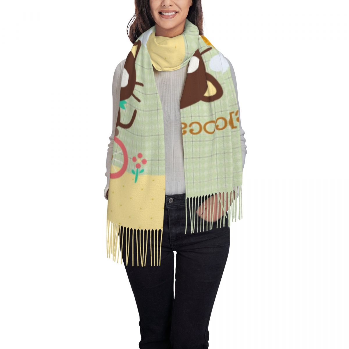 Chococats Kawaii Scarfs for Wo - Pashmina Wrap Large incelemesi ve fiyatı