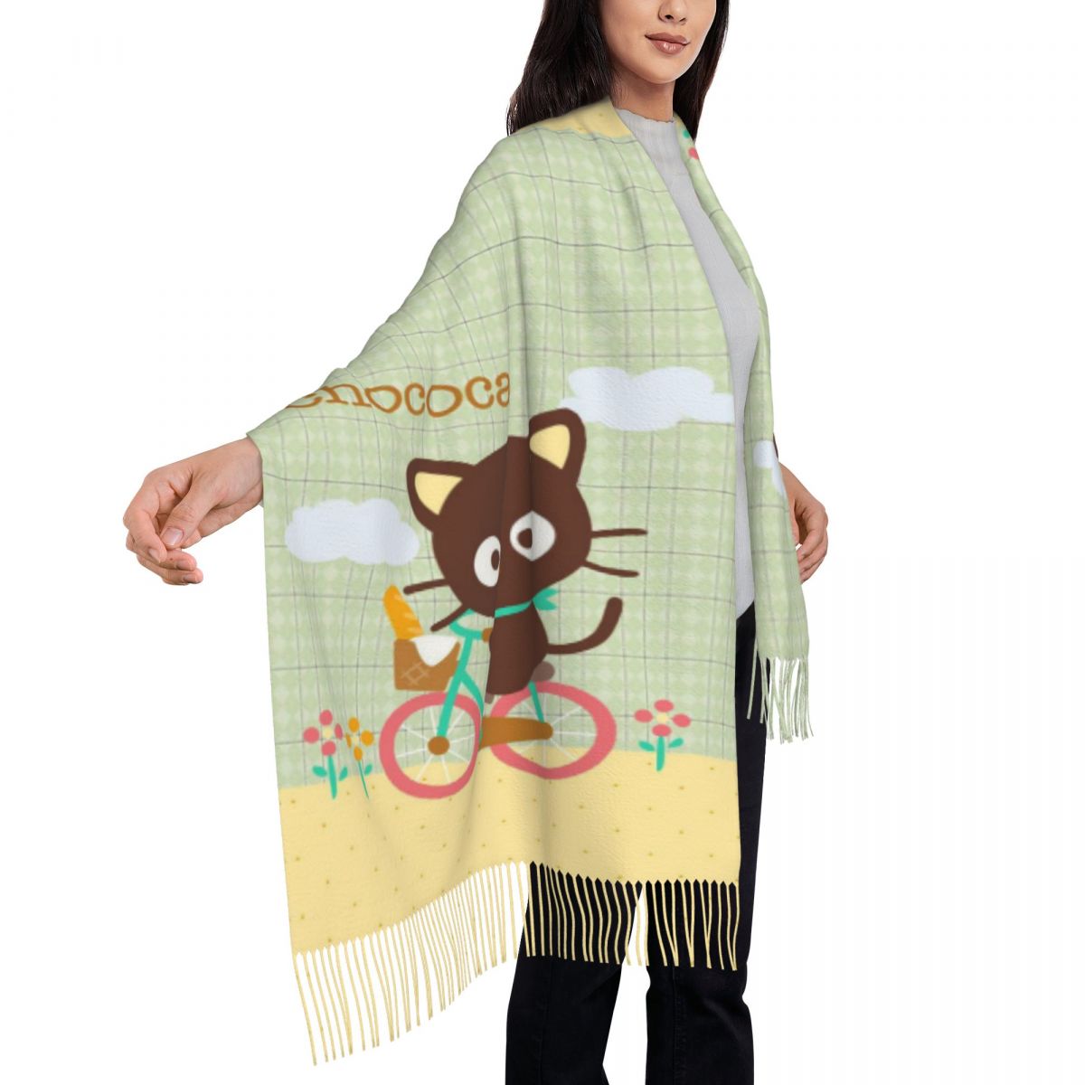 Chococats Kawaii Scarfs for Wo - Pashmina Wrap Large incelemesi ve fiyatı