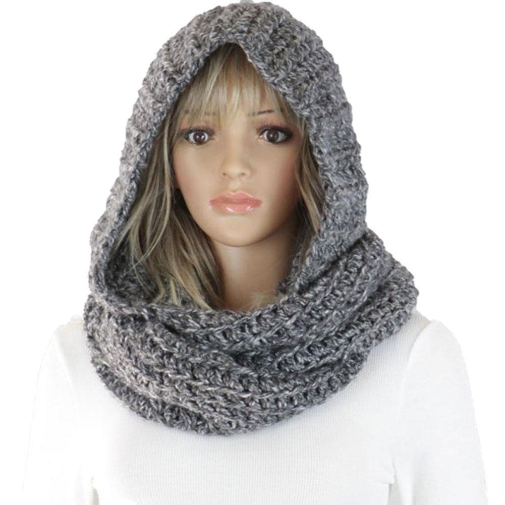 Knitted Hooded Scarf Winter Wo - Infinity Scarf Knit incelemesi ve fiyatı