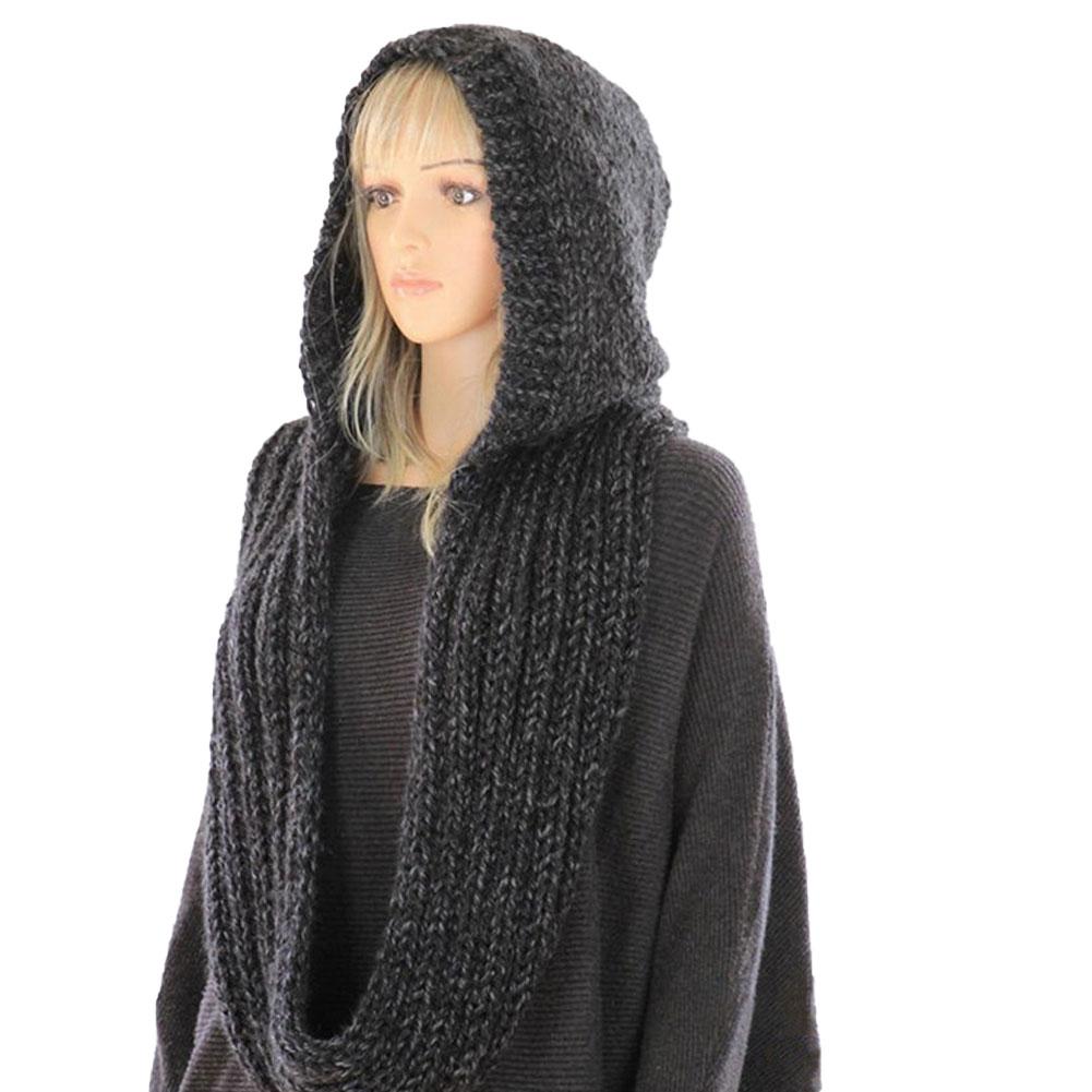 Knitted Hooded Scarf Winter Wo - Infinity Scarf Knit incelemesi ve fiyatı