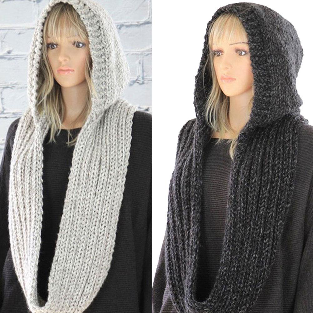 Knitted Hooded Scarf Winter Wo - Infinity Scarf Knit incelemesi ve fiyatı