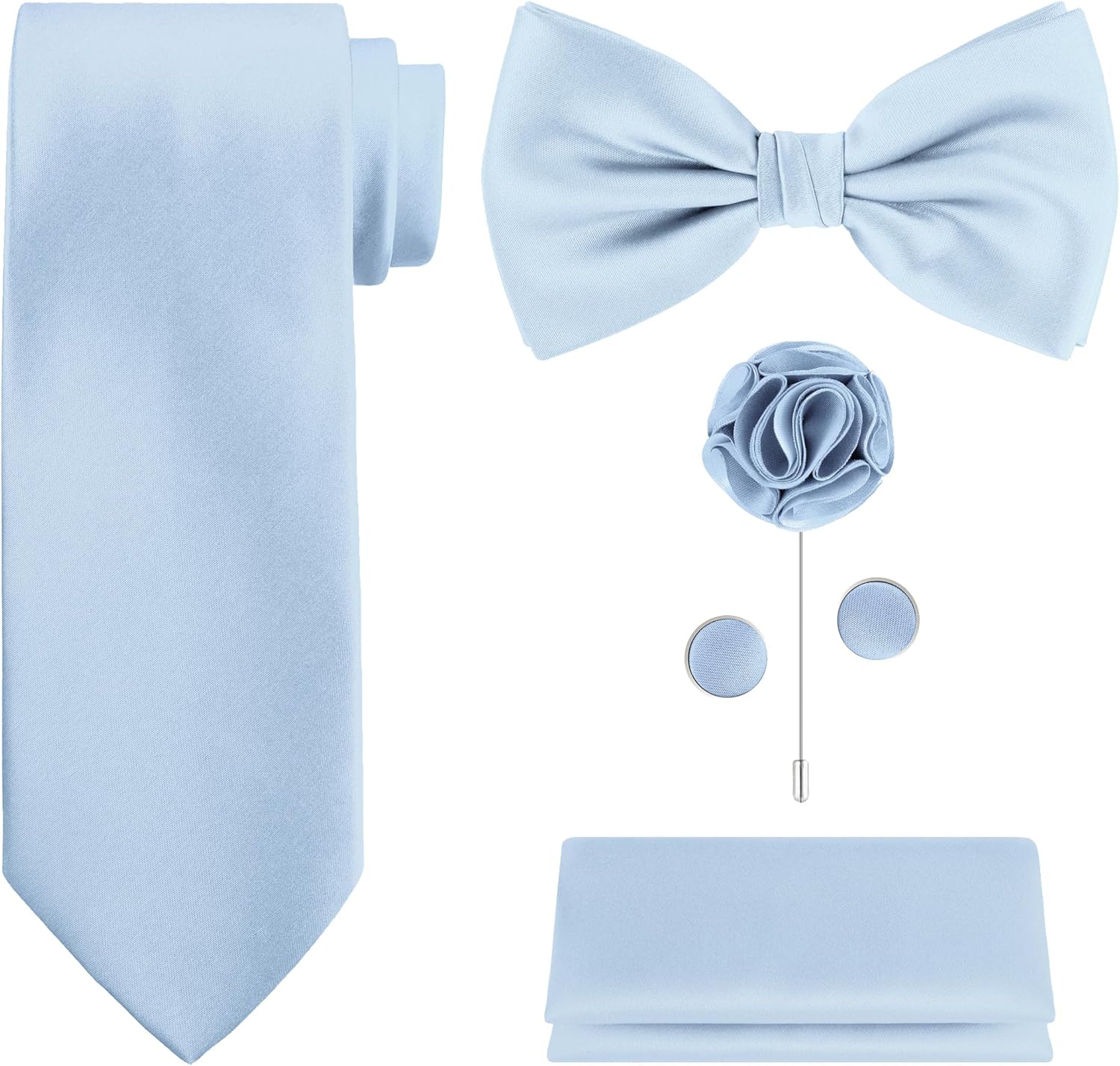 5-Piece Tie Set in White or Bl - Pocket Square Set incelemesi ve fiyatı