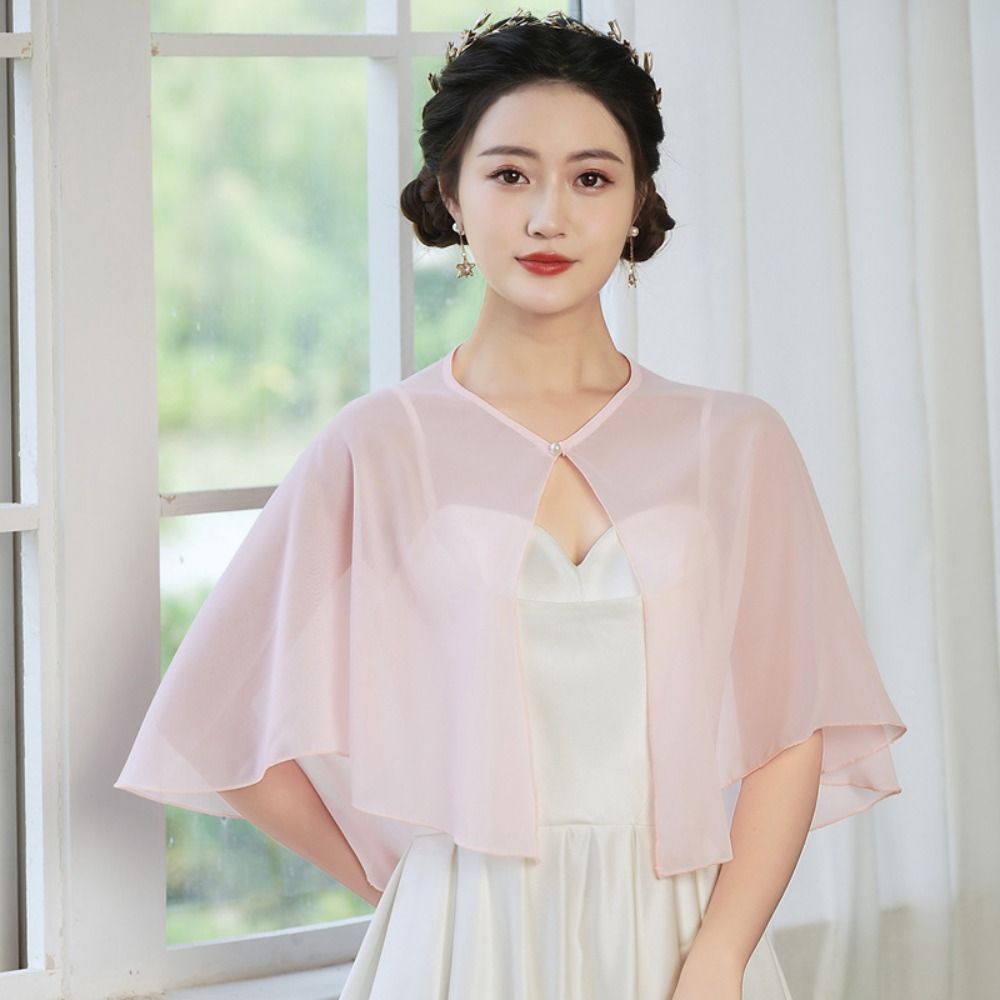 Vintage Sheer Chiffon Capelet  - Stole Wedding Shawl incelemesi ve fiyatı