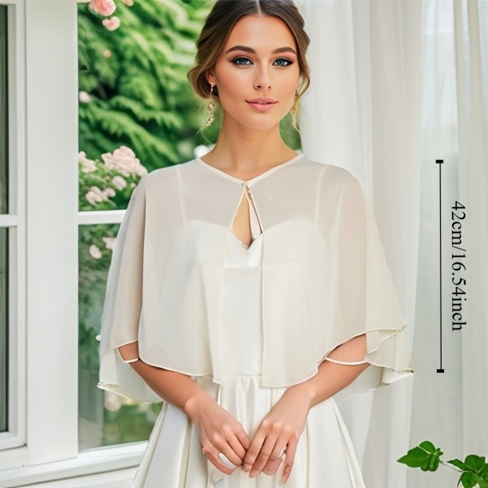 Vintage Sheer Chiffon Capelet  - Stole Wedding Shawl incelemesi ve fiyatı