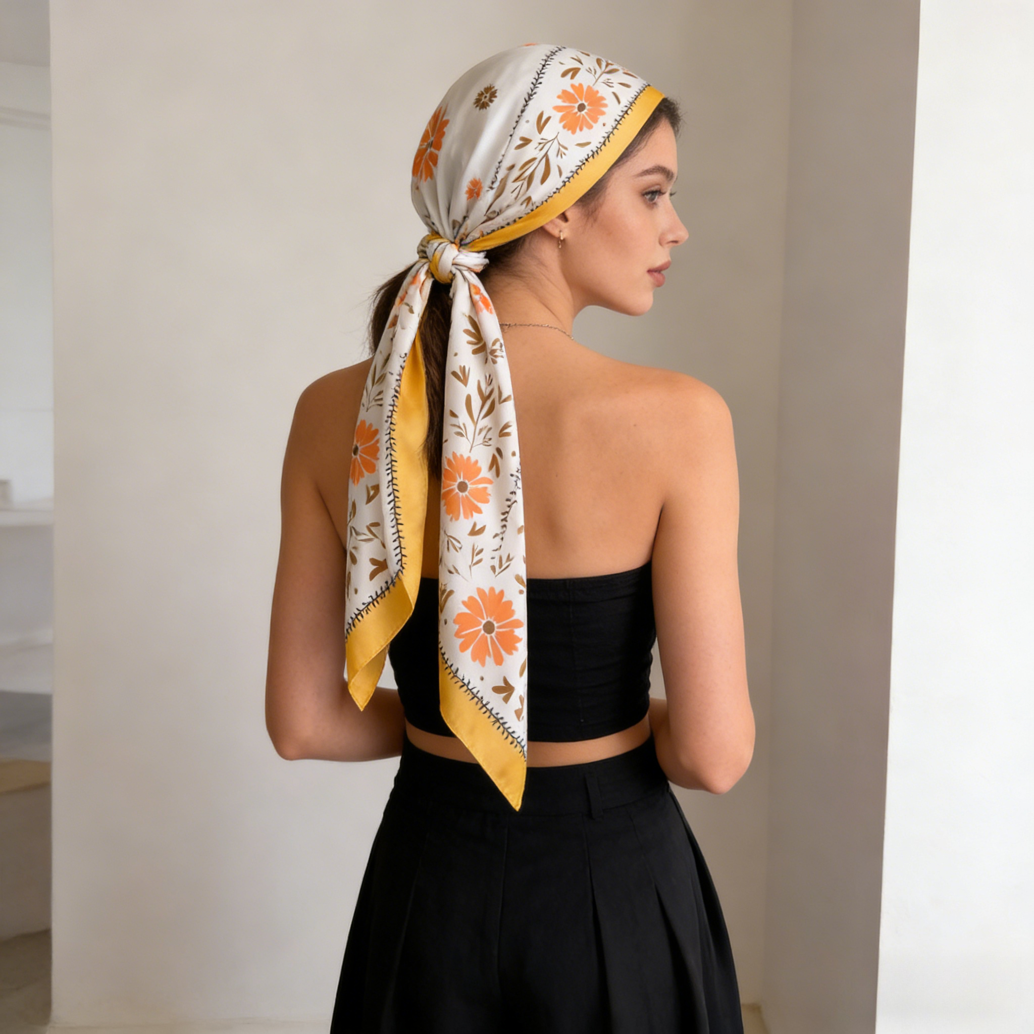 1Pc new printed fashion silk s - Silk Neck Scarf incelemesi ve fiyatı