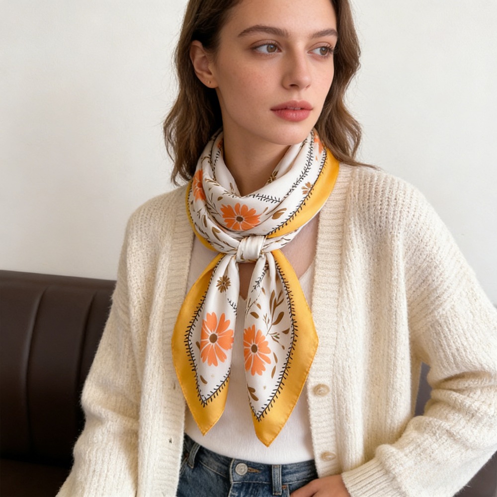 1Pc new printed fashion silk s - Silk Neck Scarf incelemesi ve fiyatı