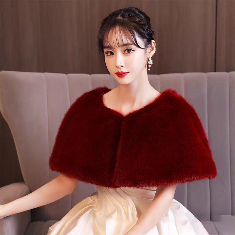 Women Winter Faux Fur Shawl El - Stole Wedding Shawl incelemesi ve fiyatı