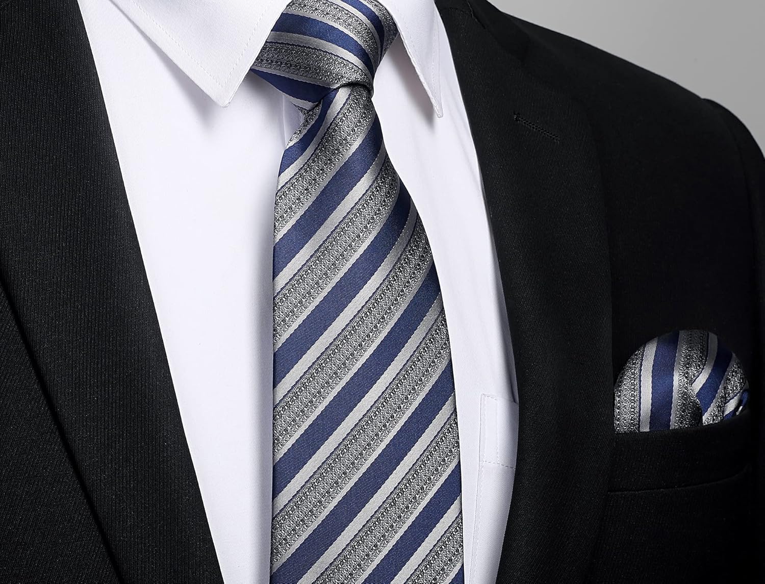 Men's Stripe Tie & Pocket Squa - Pocket Square Set incelemesi ve fiyatı