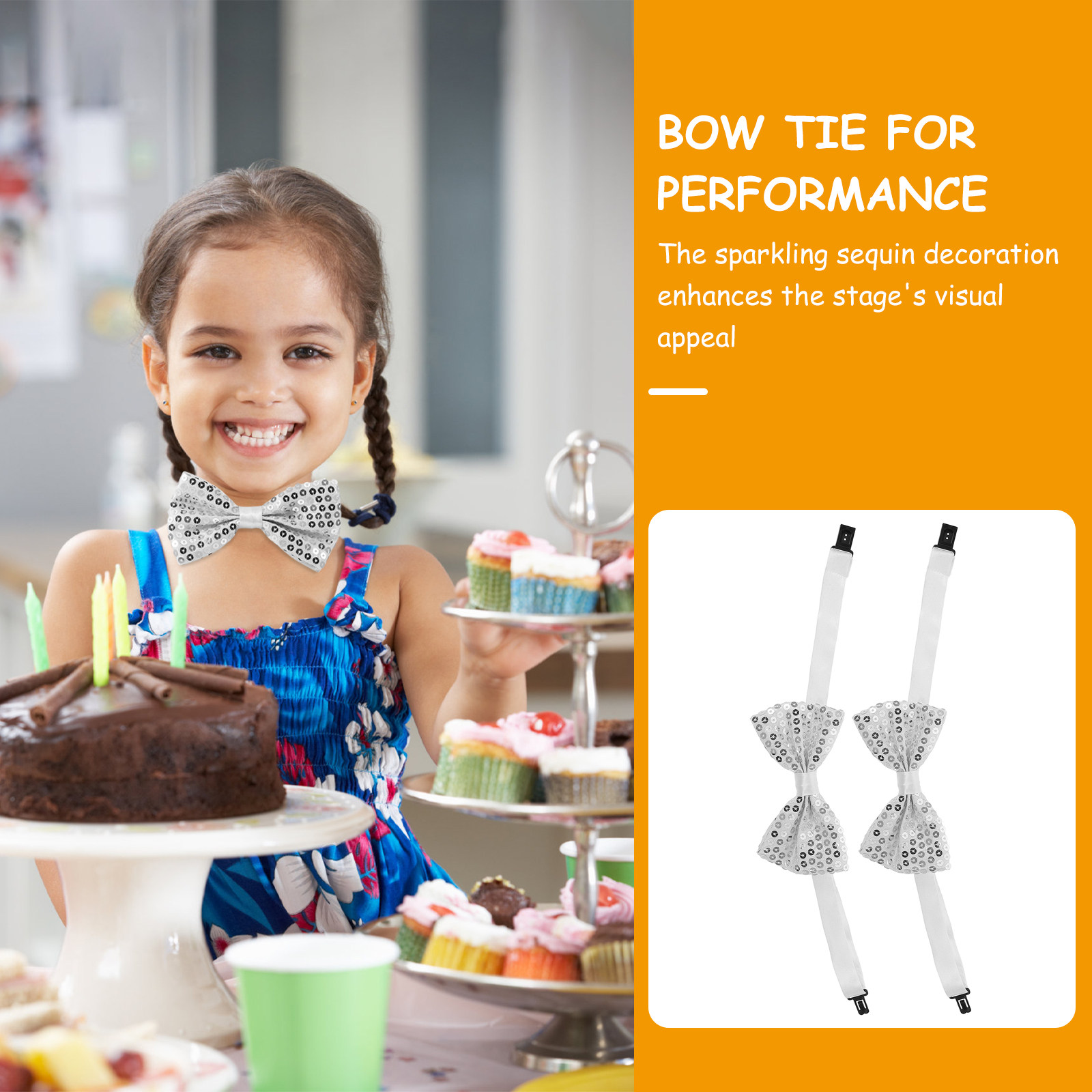 5Pcs Sequin Bow Ties for Kids  - Bow Tie Pre Tied incelemesi ve fiyatı