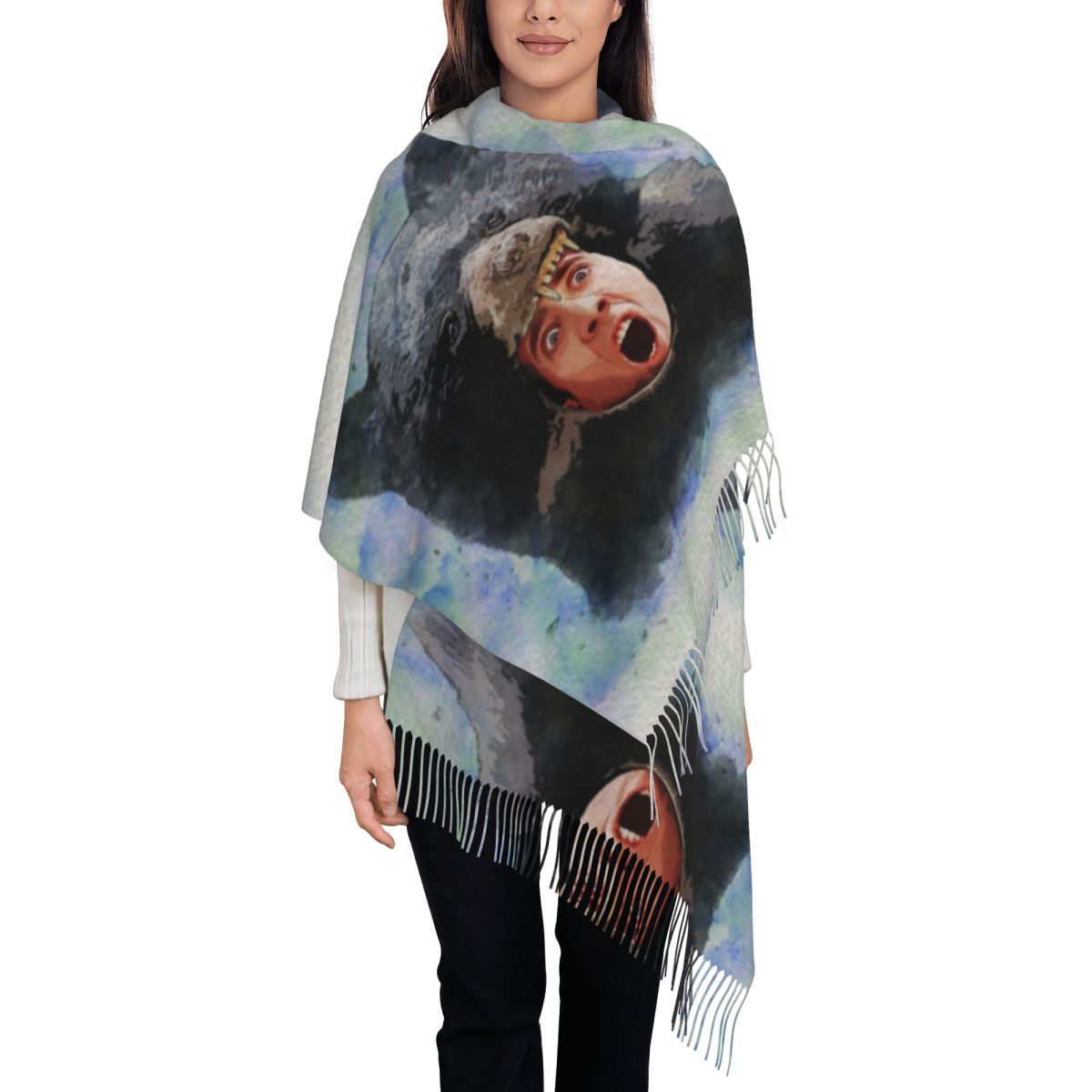 Cage Bear Watercolor Scarf for - Pashmina Wrap Large incelemesi ve fiyatı