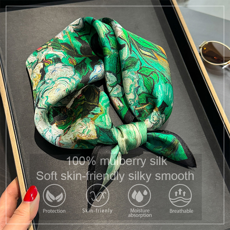 100% Silk Scarf Bandana Women  - Face Scarf Mask incelemesi ve fiyatı