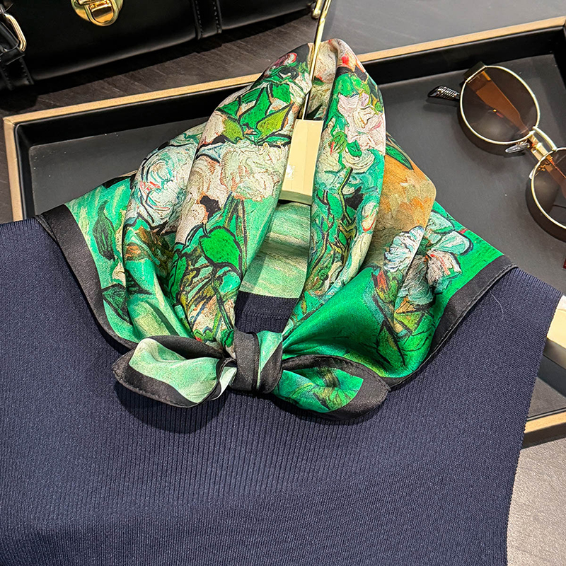 100% Silk Scarf Bandana Women  - Face Scarf Mask incelemesi ve fiyatı