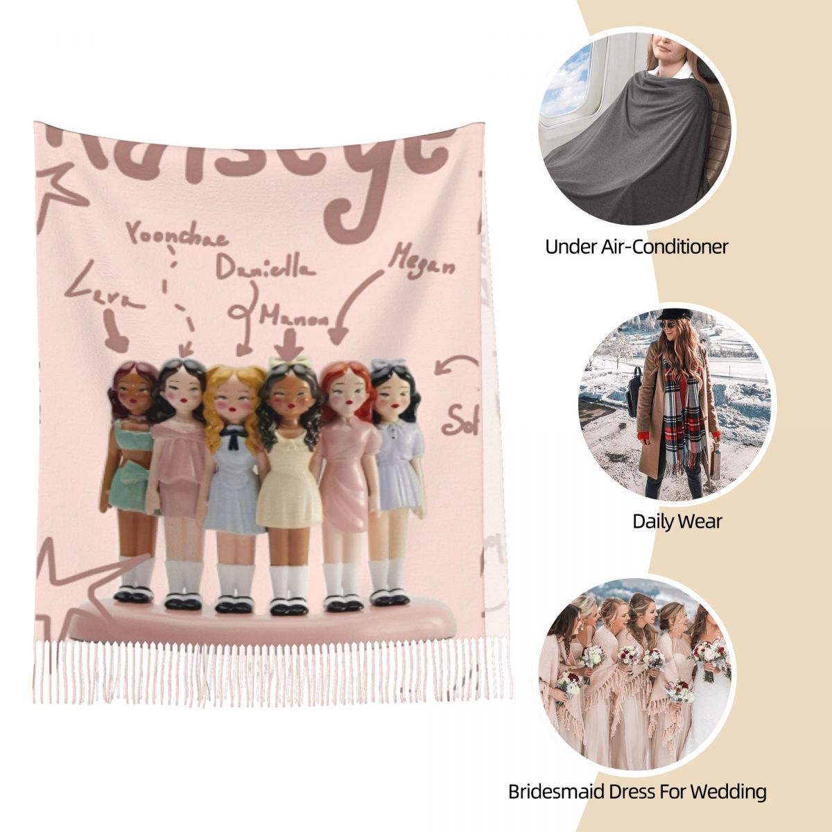 Katseye Kpop Idol Shawl Wrap W - Pashmina Wrap Large incelemesi ve fiyatı