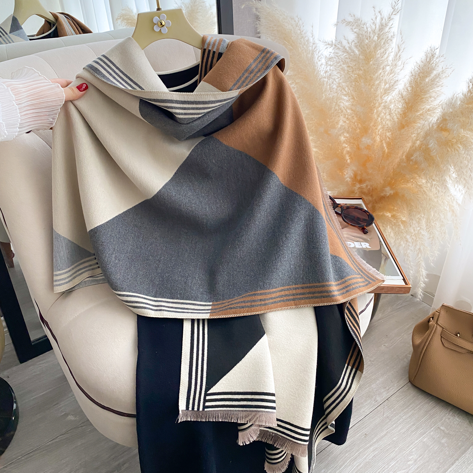 2025 Luxury Winter Cashmere Sc - Woven Scarf Blanket incelemesi ve fiyatı