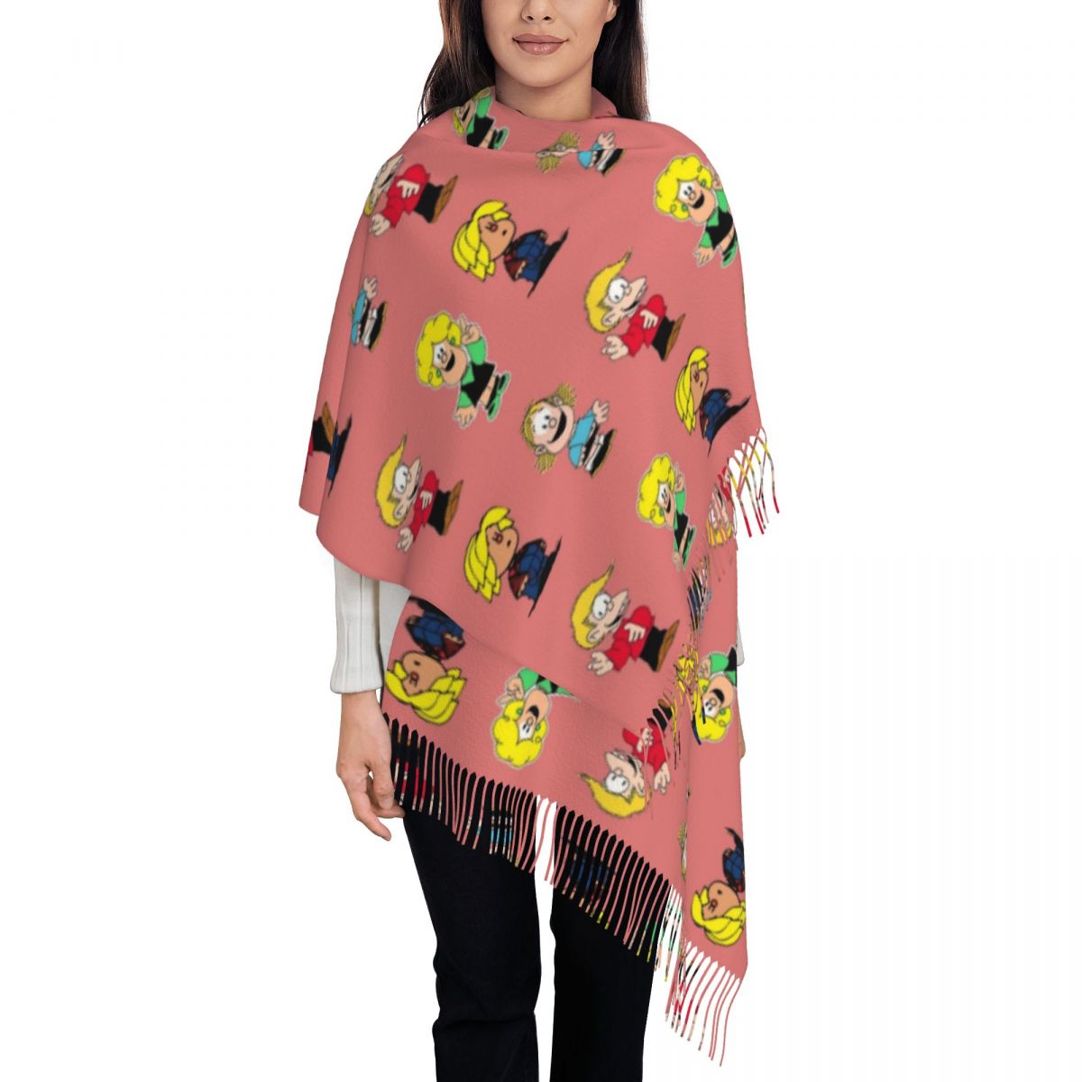 Womens Tassel Scarf Mafaldas C - Pashmina Wrap Large incelemesi ve fiyatı