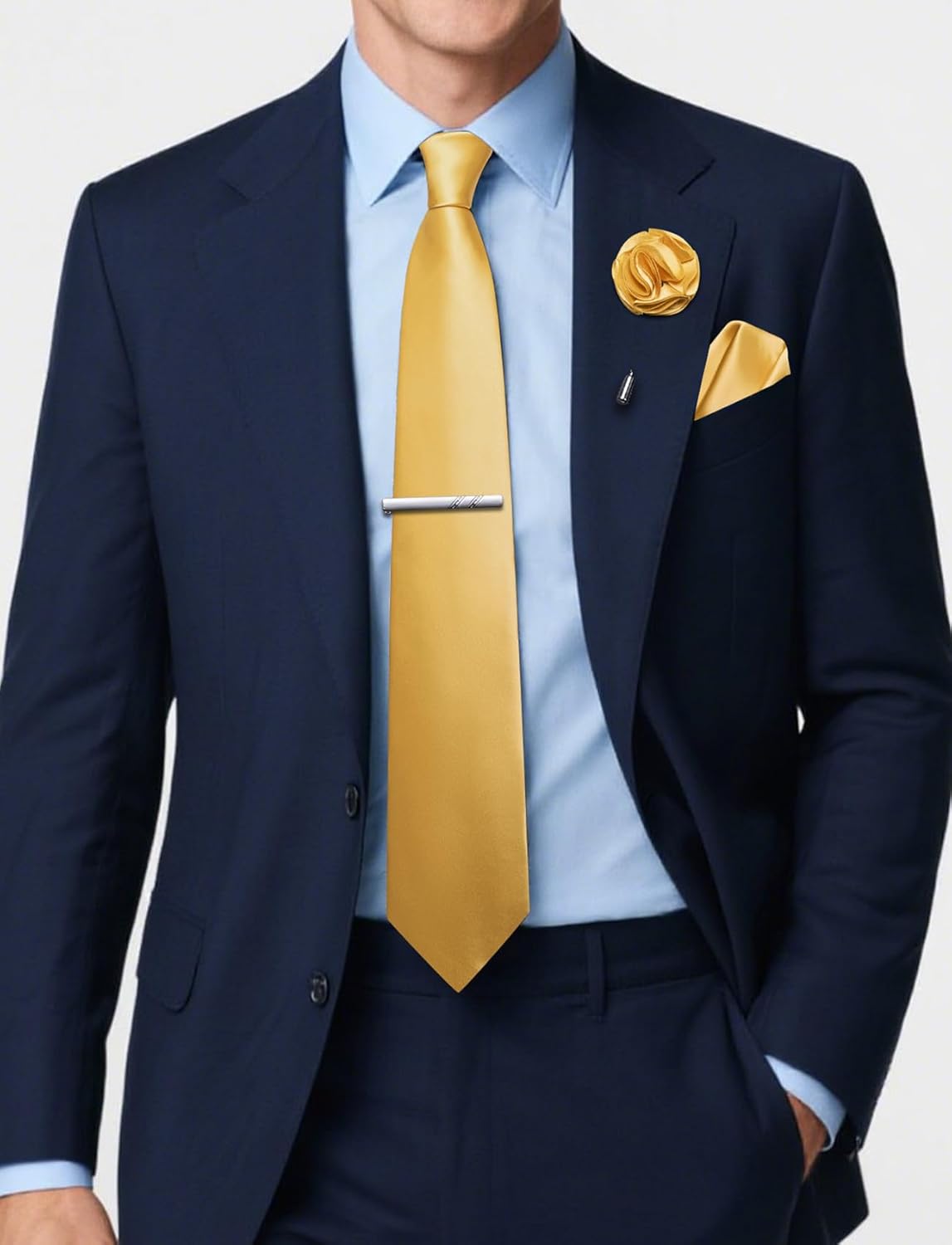 5Pcs Men's Silk Satin Tie Set  - Pocket Square Set incelemesi ve fiyatı