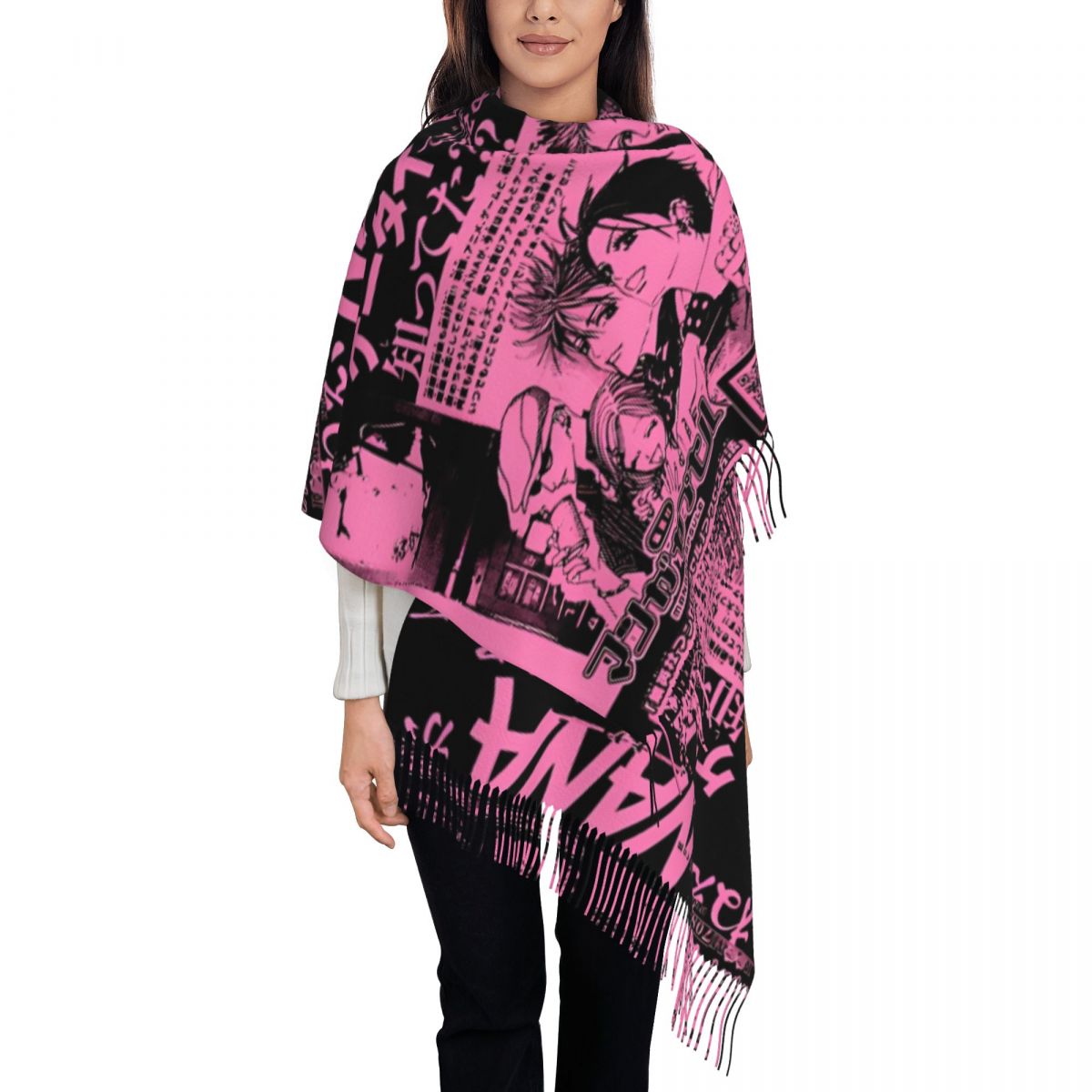 Women's Scarf with Tassel Nana - Pashmina Wrap Large incelemesi ve fiyatı
