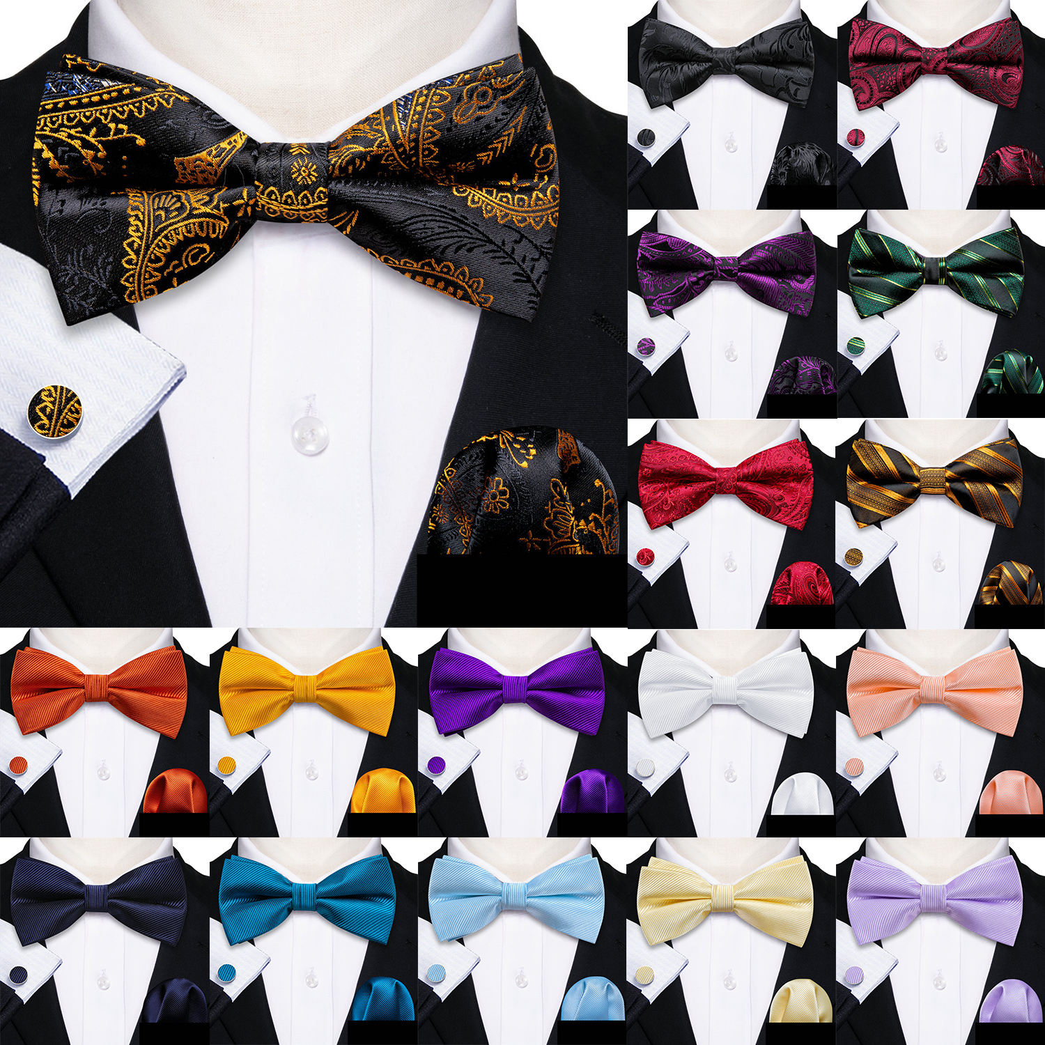 Barry.Wang Silk Mens Bow Tie B - Bow Tie Pre Tied incelemesi ve fiyatı
