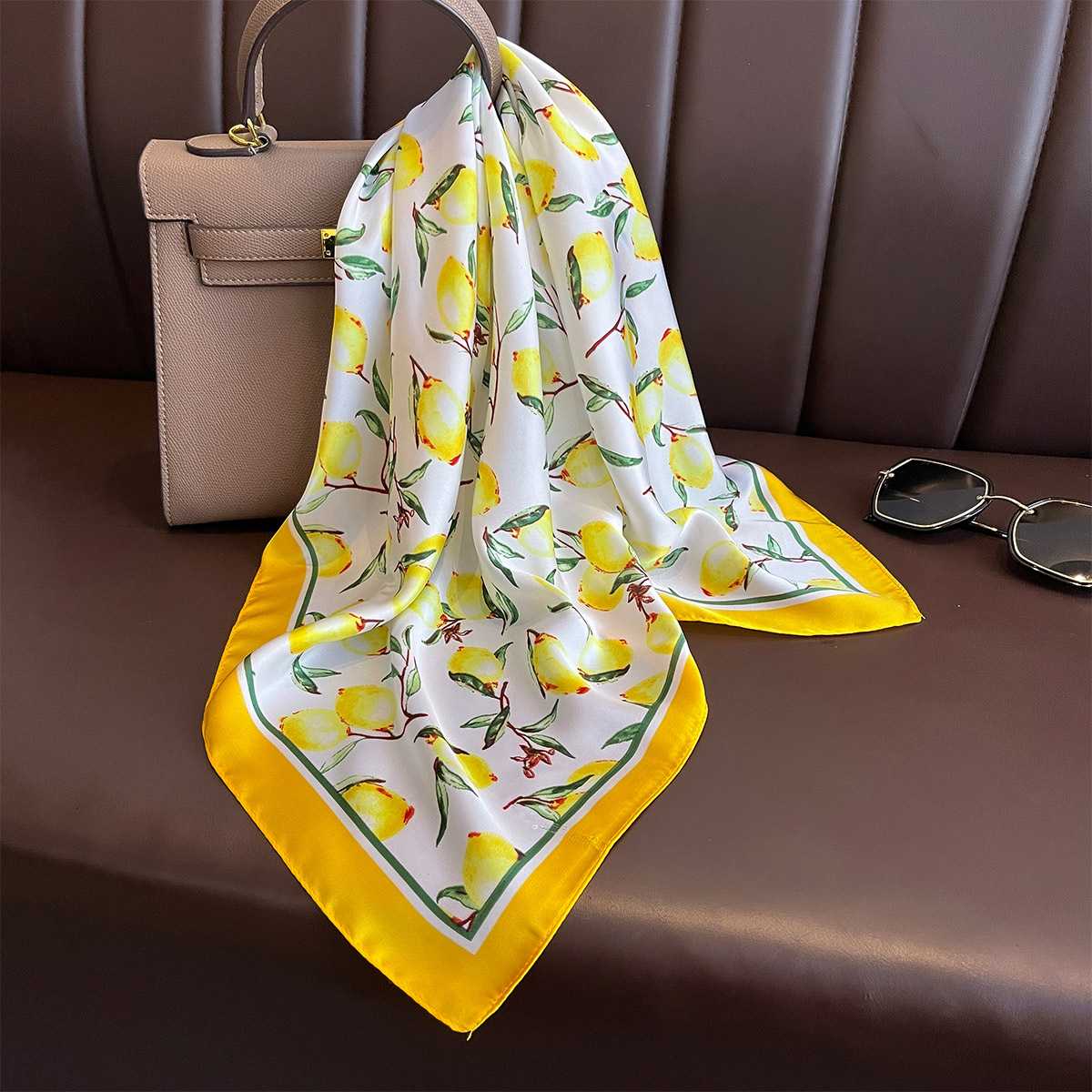 2025 New Yellow Lemon Print Sq - Face Scarf Mask incelemesi ve fiyatı